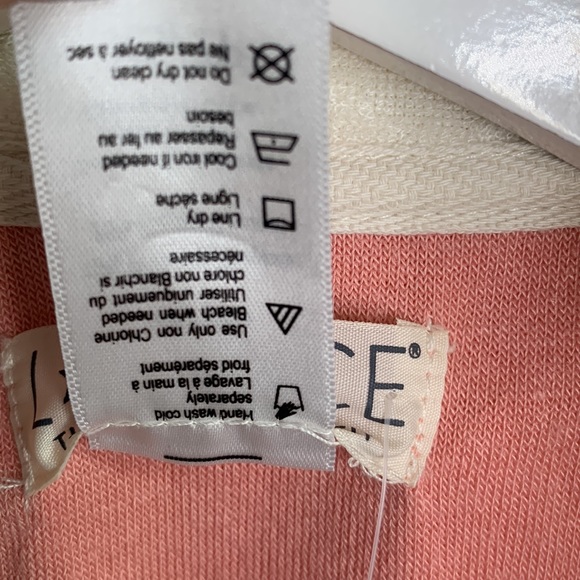 L*Space Best Life Crop Pullover Half Zip TerryCloth Pink Ivory Top NEW Sz XS - Picture 10 of 13